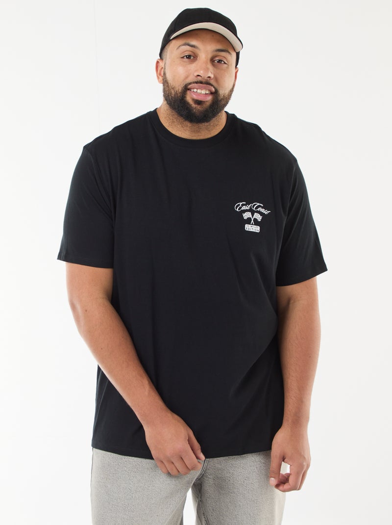 T-shirt stampata a maniche corte Nero - Kiabi