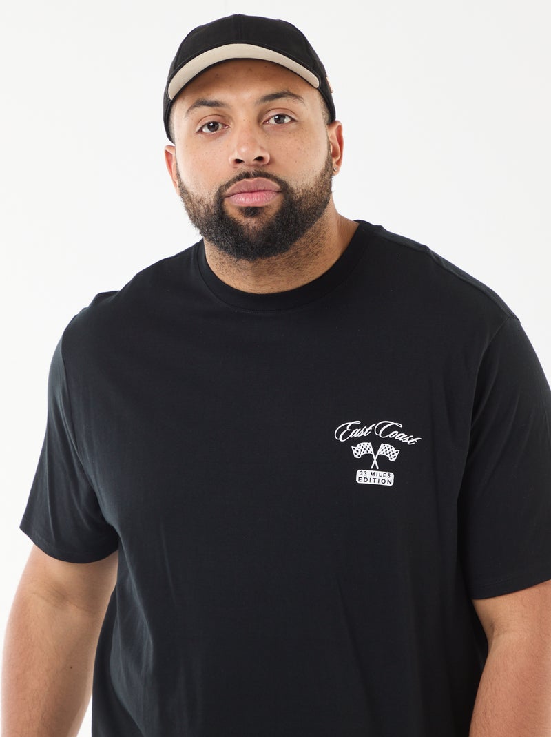 T-shirt stampata a maniche corte Nero - Kiabi