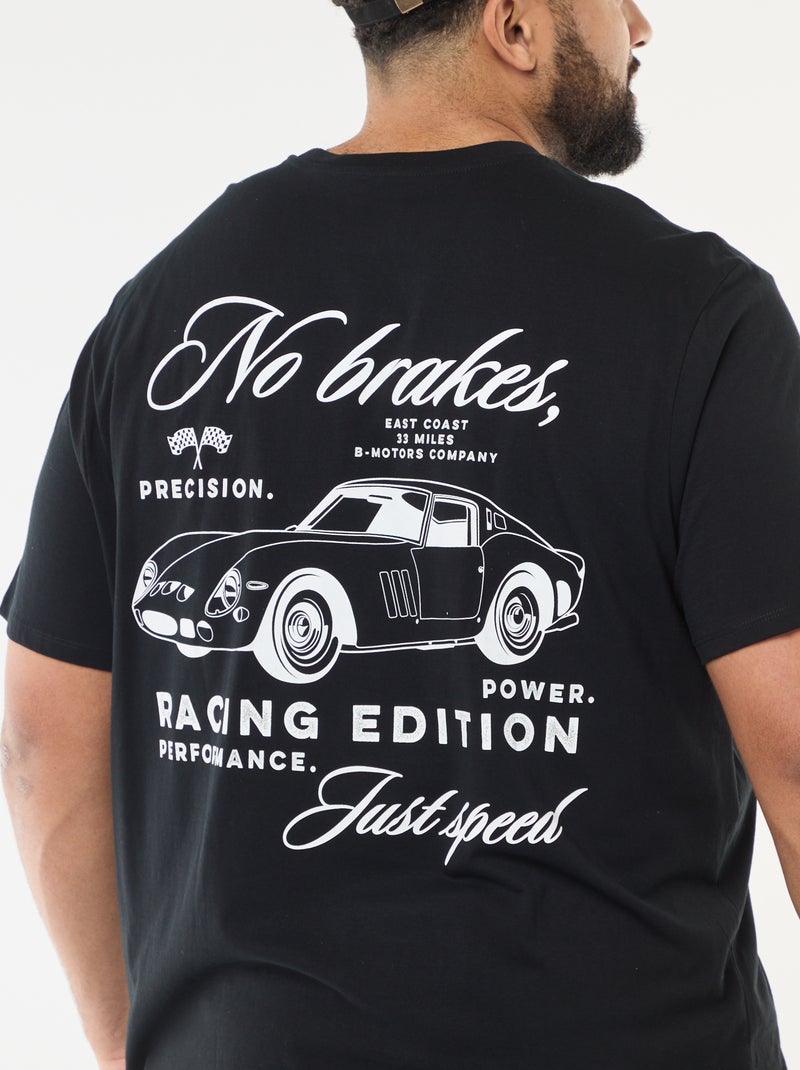 T-shirt stampata a maniche corte Nero - Kiabi