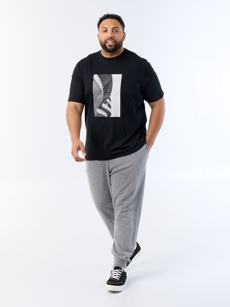 T-shirt stampata a maniche corte Nero - Kiabi