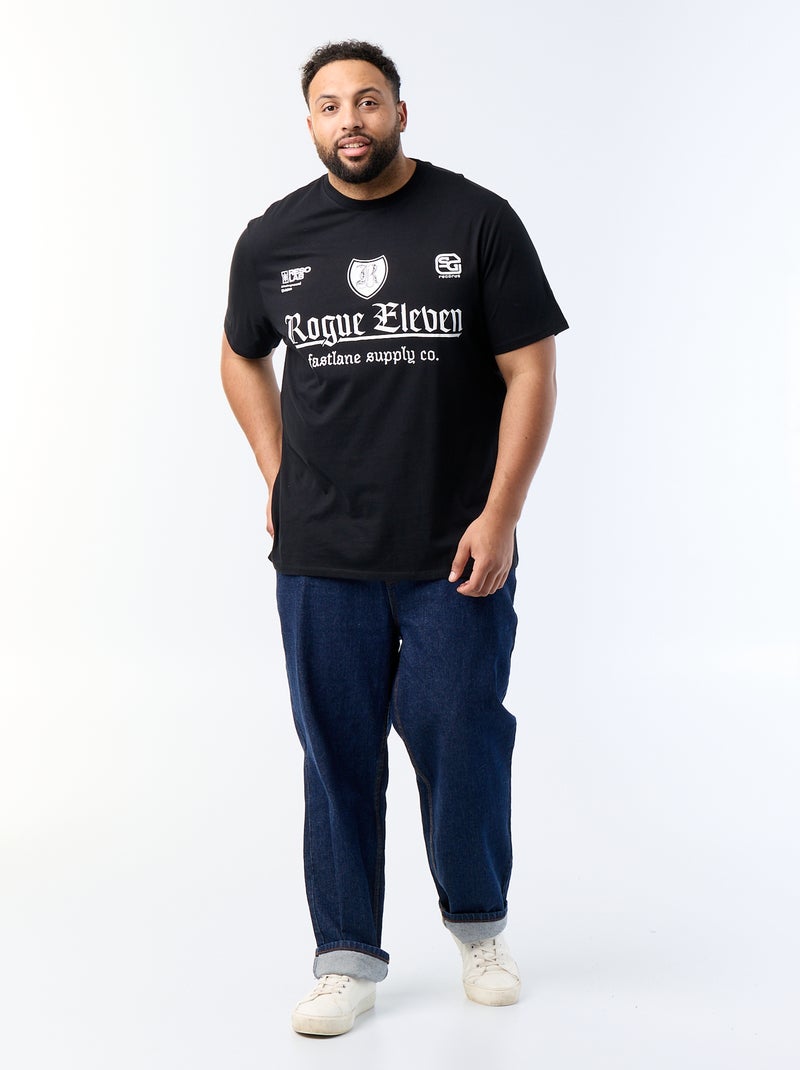 T-shirt stampata a maniche corte Nero - Kiabi
