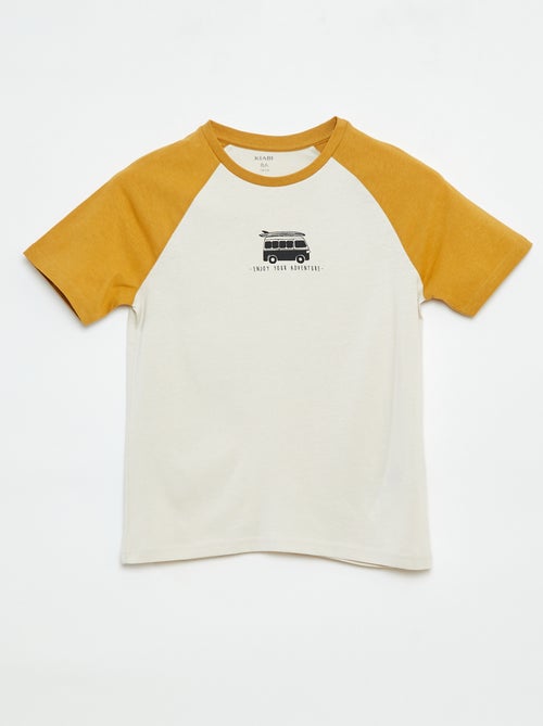 T-shirt stampata a maniche corte raglan - Kiabi