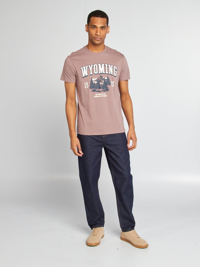 T-shirt stampata a maniche corte ROSA - Kiabi