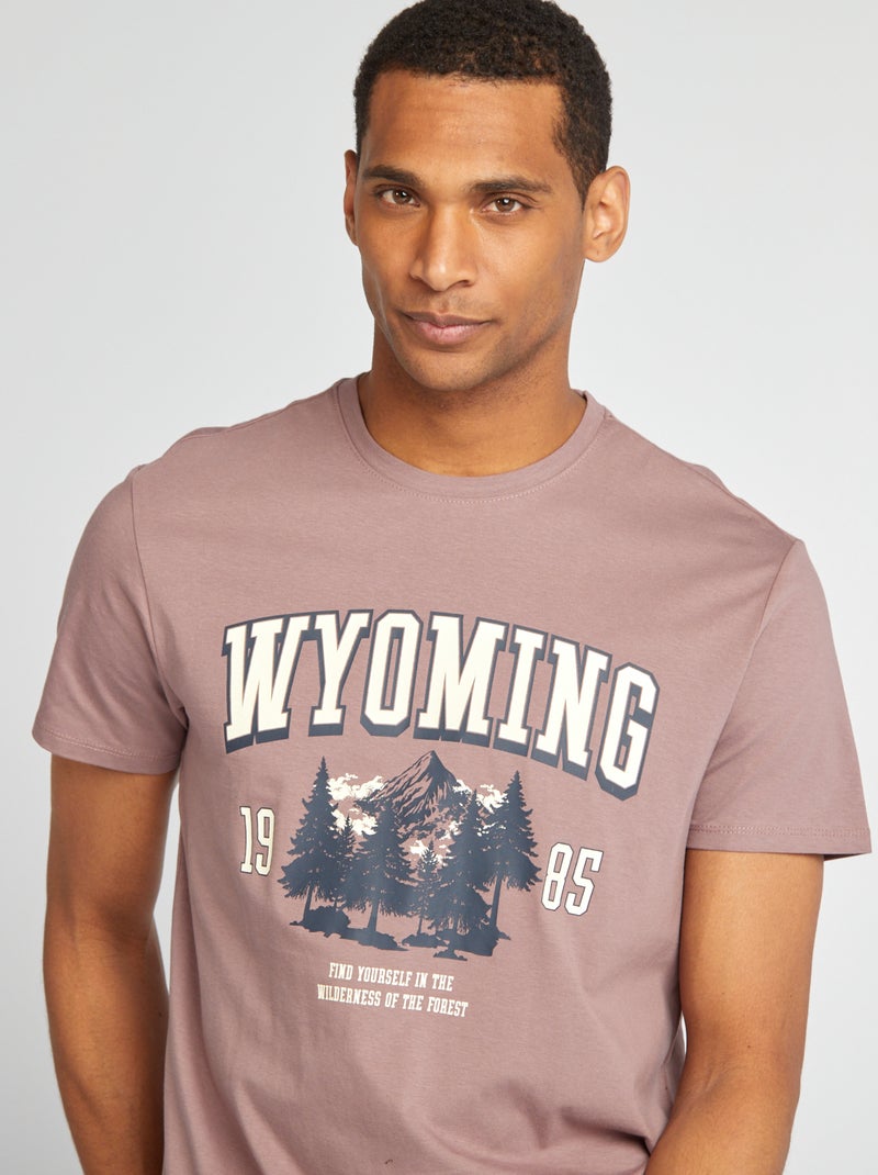 T-shirt stampata a maniche corte ROSA - Kiabi