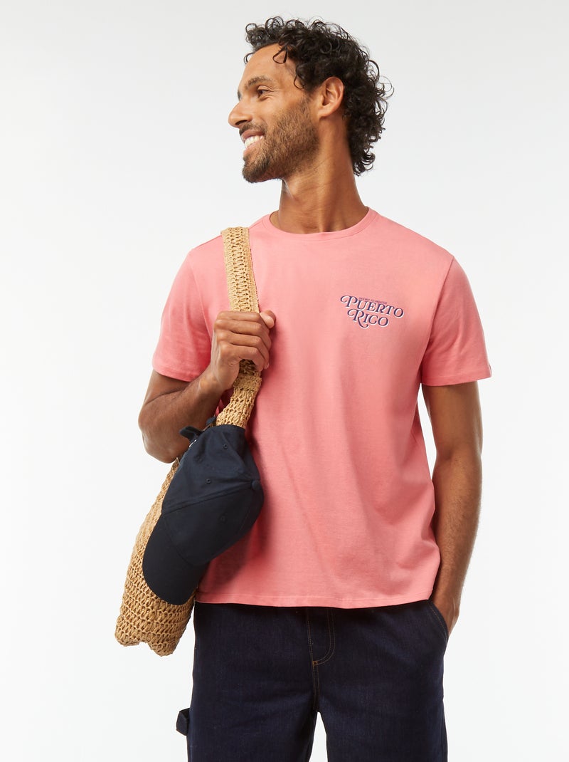 T-shirt stampata a maniche corte Rosa - Kiabi