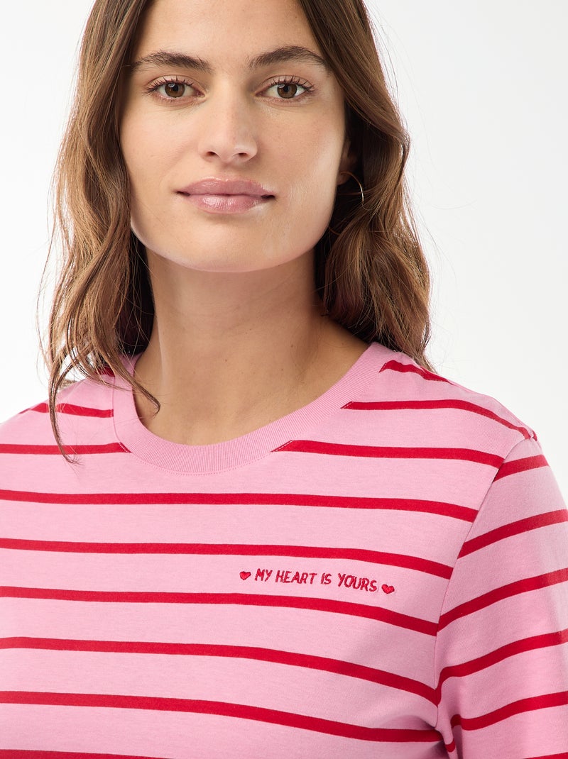 T-shirt stampata a maniche corte Rosa - Kiabi