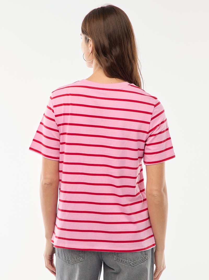 T-shirt stampata a maniche corte Rosa - Kiabi