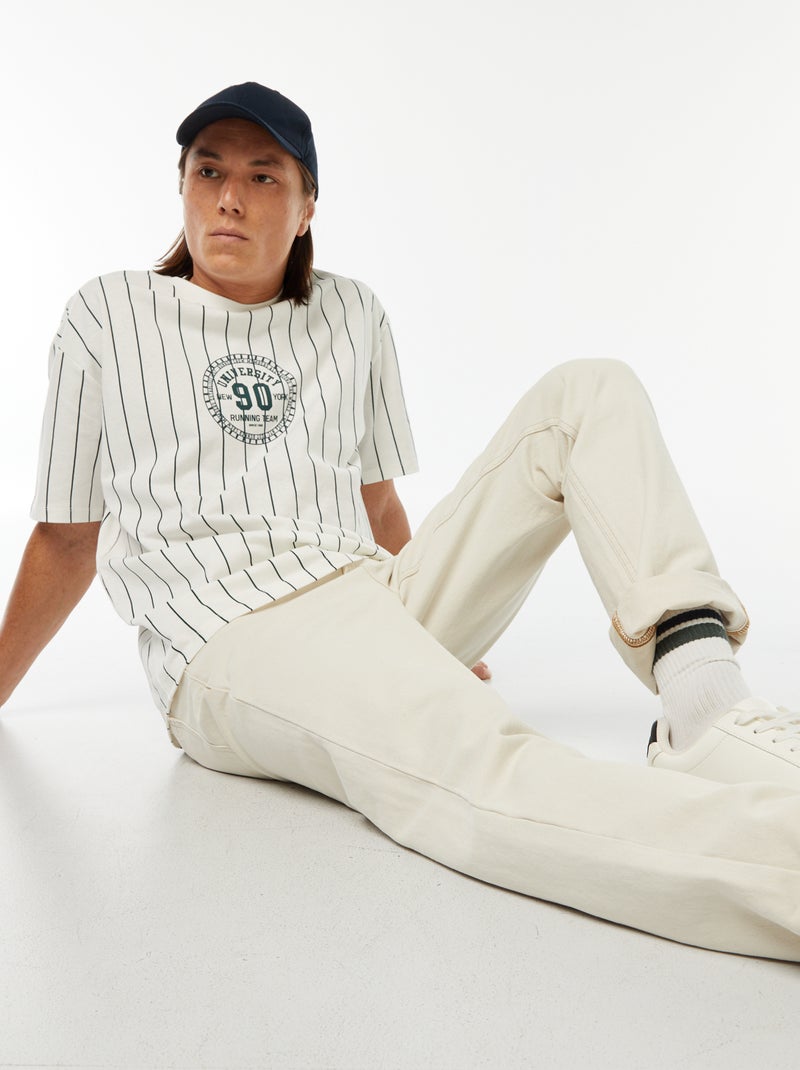 T-shirt stampata a maniche corte stile college americano Bianco - Kiabi