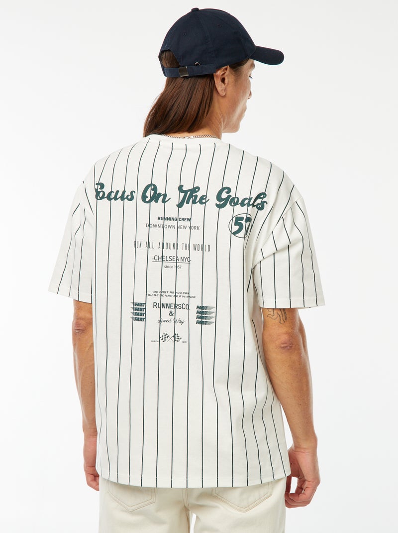 T-shirt stampata a maniche corte stile college americano Bianco - Kiabi