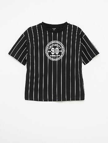 T-shirt stampata a maniche corte stile college americano