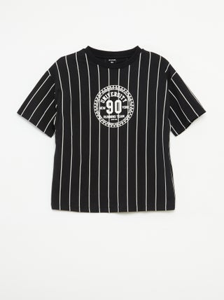 T-shirt stampata a maniche corte stile college americano