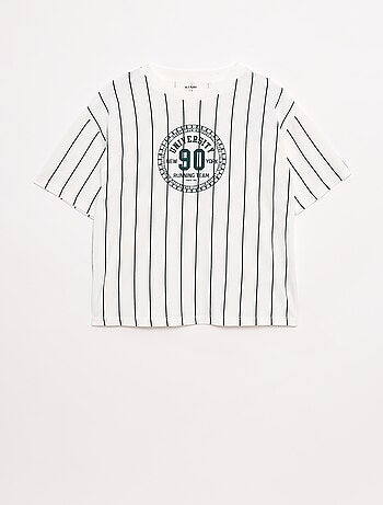 T-shirt stampata a maniche corte stile college americano