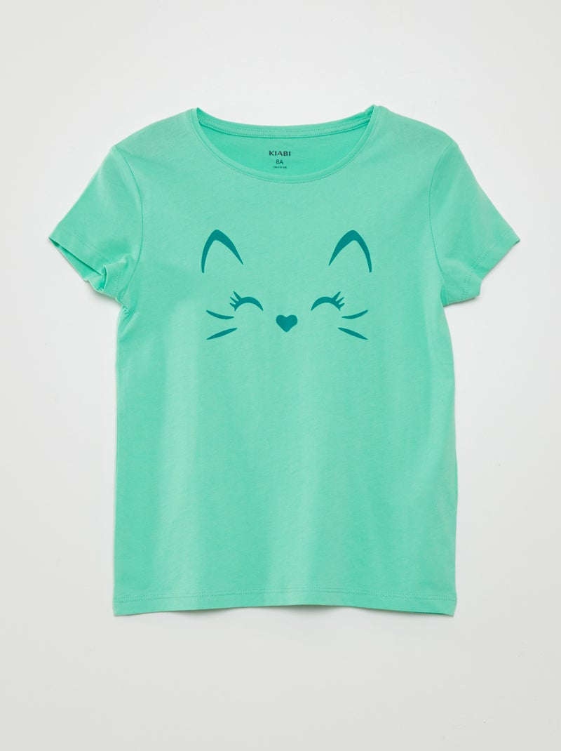 T-shirt stampata a maniche corte VERDE - Kiabi