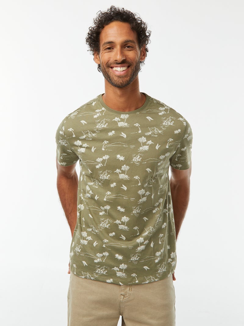 T-shirt stampata a maniche corte Verde - Kiabi