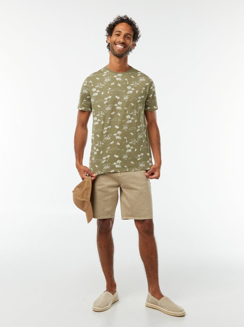 T-shirt stampata a maniche corte Verde - Kiabi