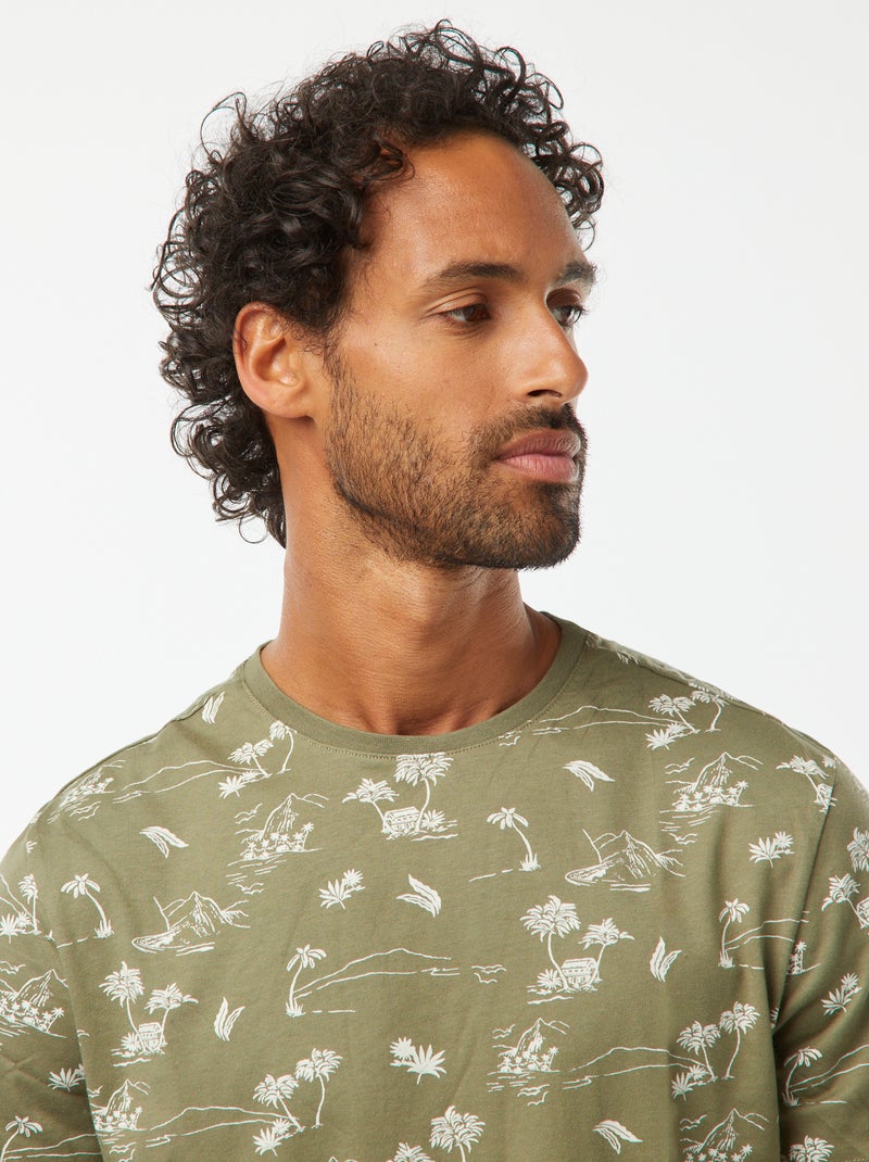 T-shirt stampata a maniche corte Verde - Kiabi