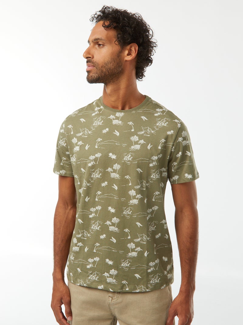 T-shirt stampata a maniche corte Verde - Kiabi
