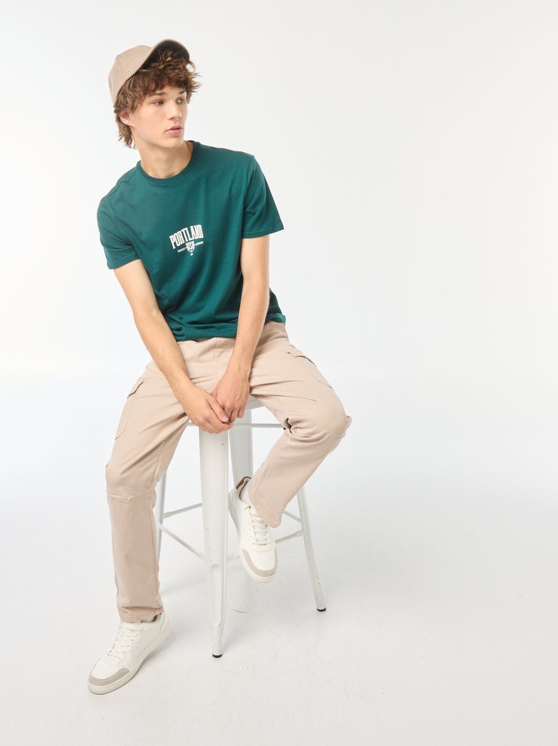 T-shirt stampata a maniche corte Verde - Kiabi