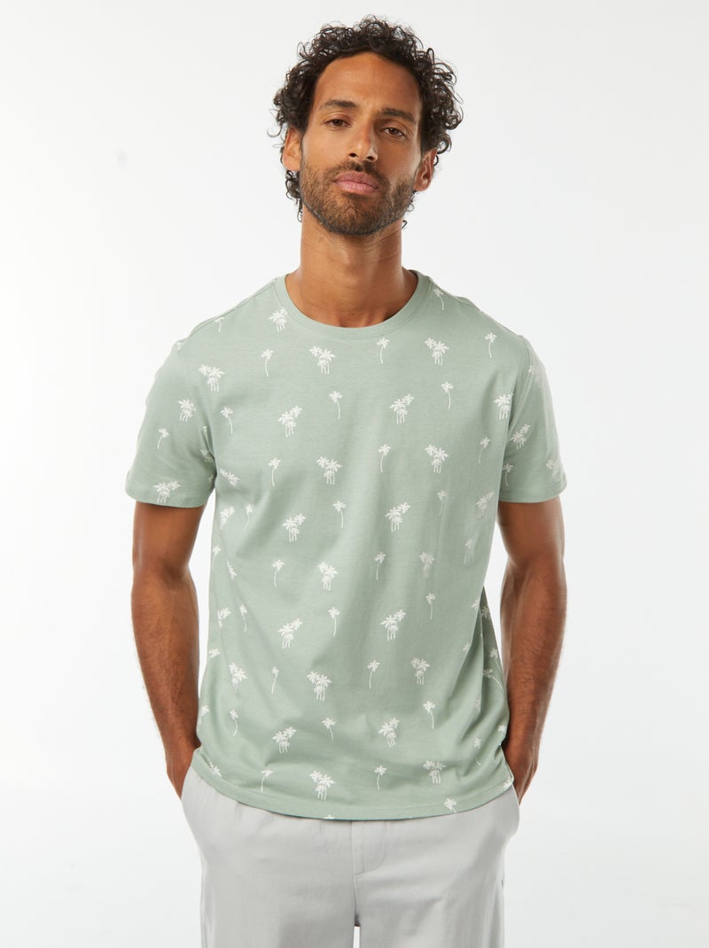 T-shirt stampata a maniche corte Verde - Kiabi