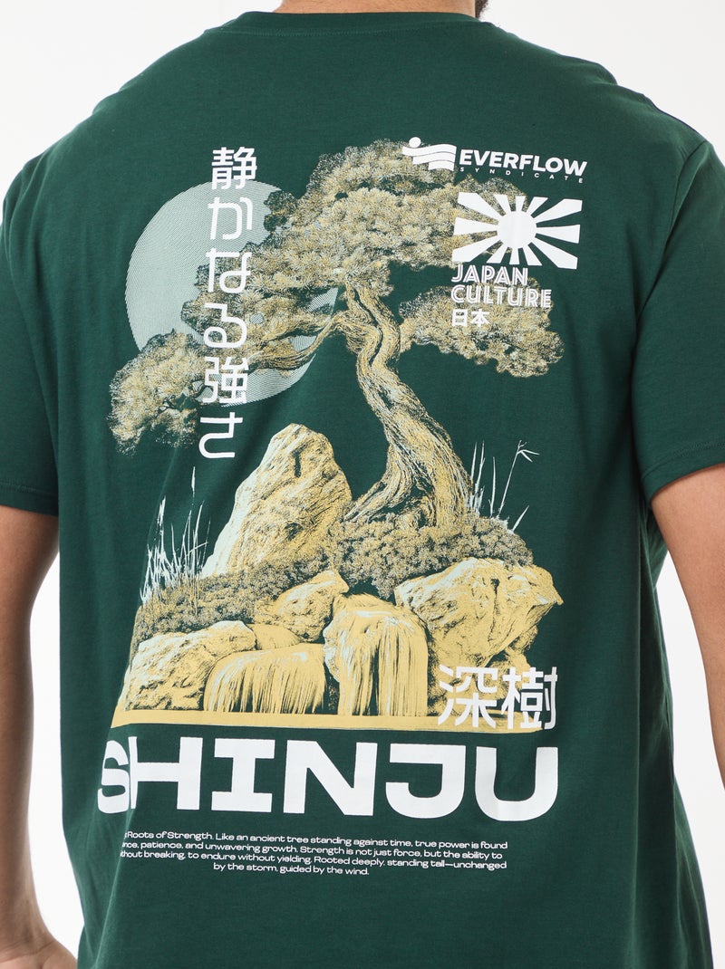 T-shirt stampata a maniche corte Verde - Kiabi