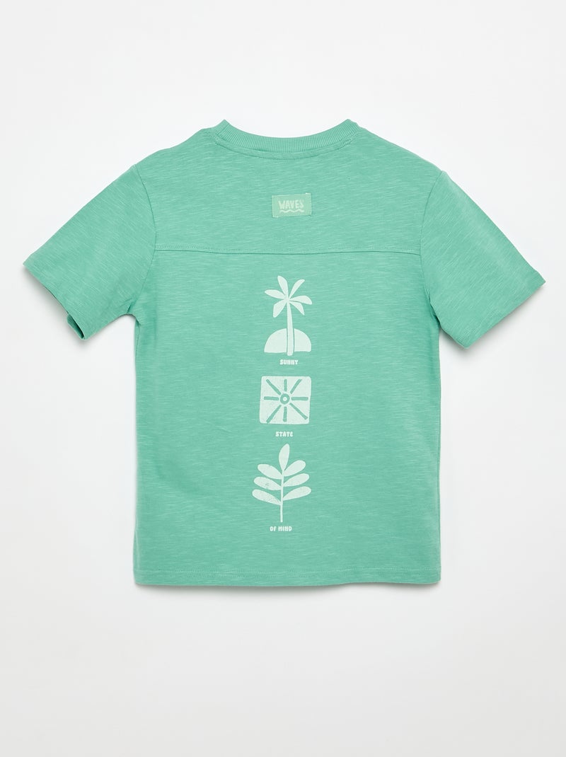 T-shirt stampata a maniche corte Verde - Kiabi