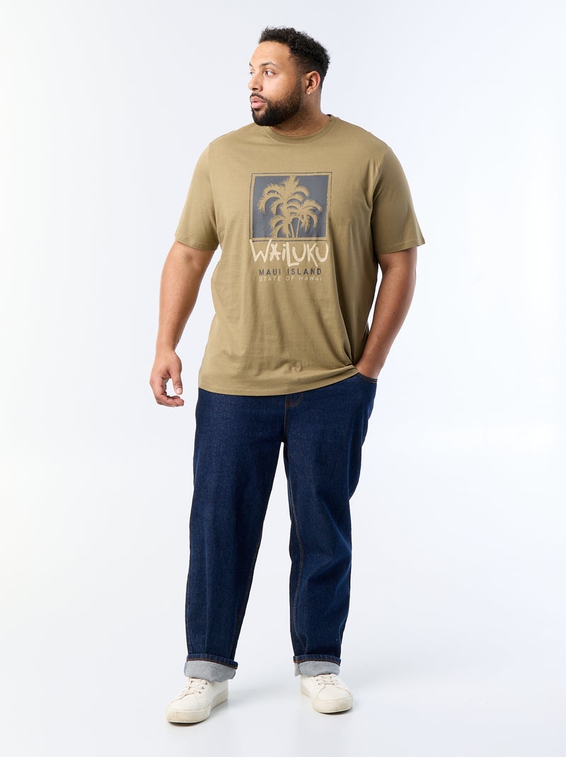 T-shirt stampata a maniche corte Verde - Kiabi