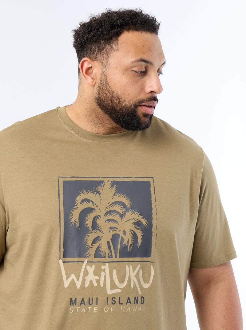 T-shirt stampata a maniche corte Verde - Kiabi