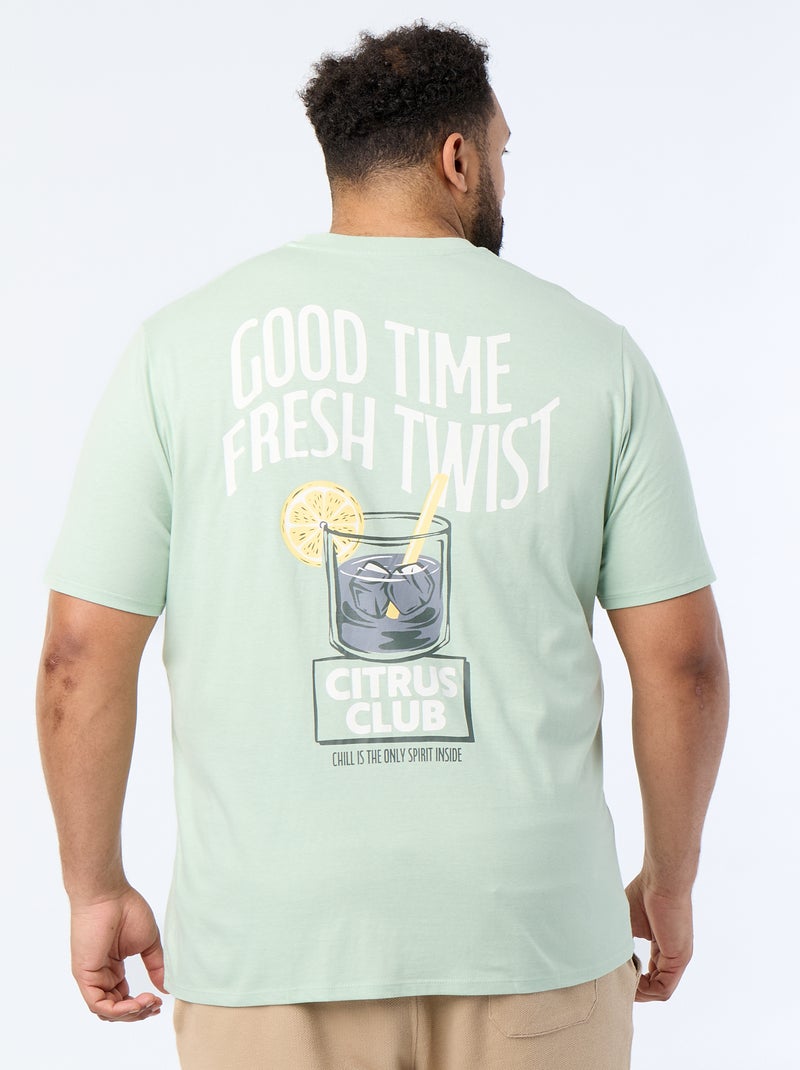 T-shirt stampata a maniche corte Verde - Kiabi