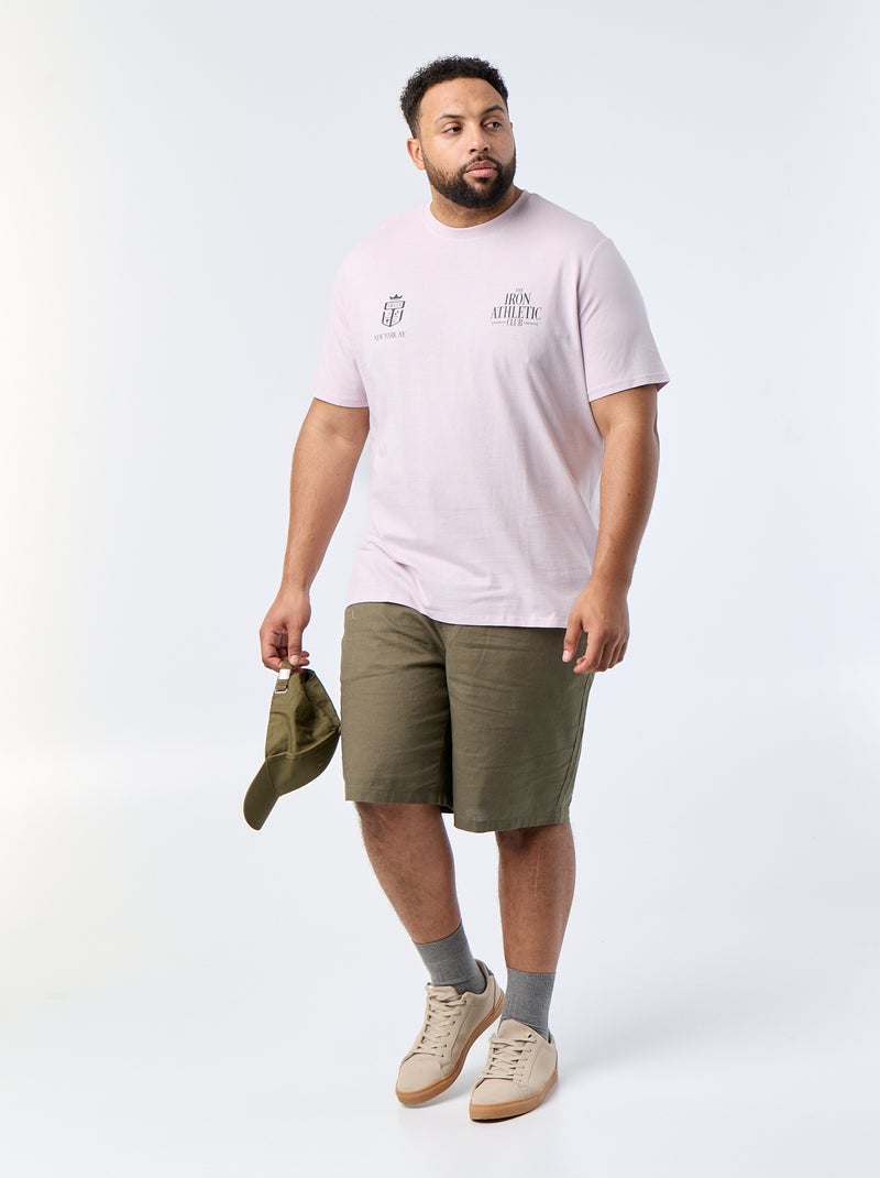 T-shirt stampata a maniche corte Viola - Kiabi