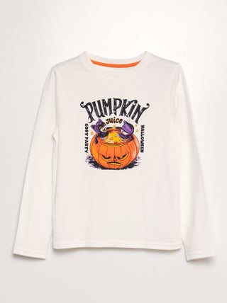 T-shirt stampata a maniche lunghe - Halloween