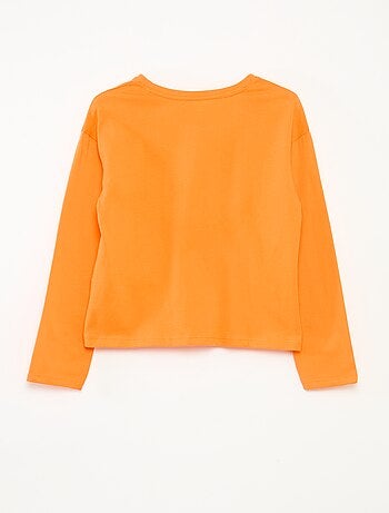 T-shirt stampata a maniche lunghe