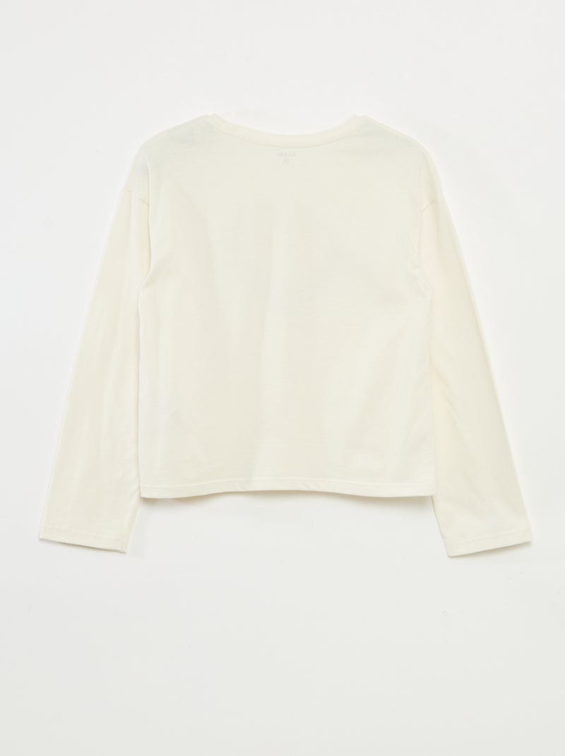 T-shirt stampata a maniche lunghe Beige - Kiabi