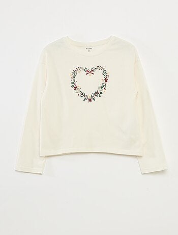 T-shirt stampata a maniche lunghe