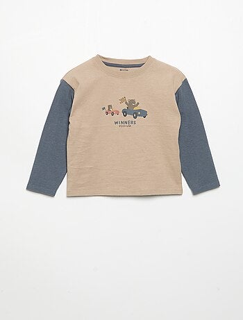 T-shirt stampata a maniche lunghe