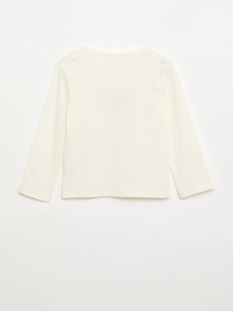 T-shirt stampata a maniche lunghe Bianco - Kiabi