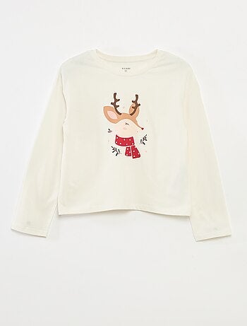 T-shirt stampata a maniche lunghe