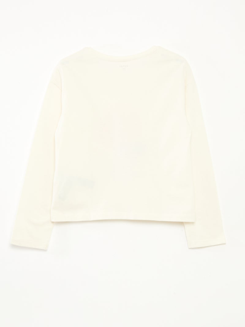 T-shirt stampata a maniche lunghe Bianco - Kiabi