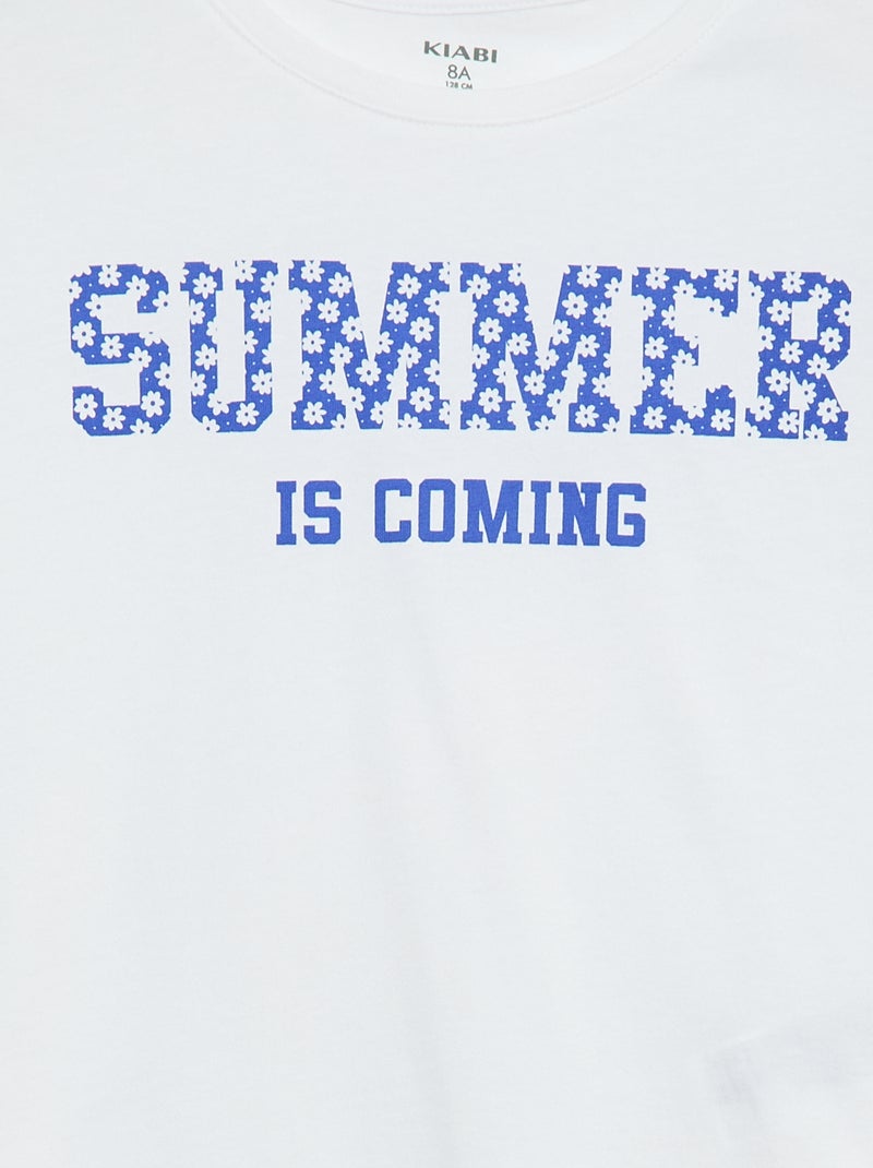 T-shirt stampata a maniche lunghe Bianco - Kiabi
