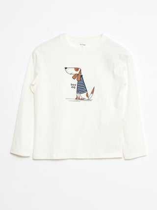T-shirt stampata a maniche lunghe