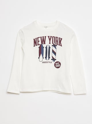 T-shirt stampata a maniche lunghe