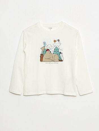 T-shirt stampata a maniche lunghe