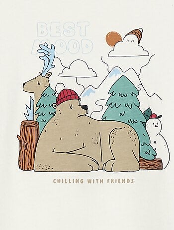 T-shirt stampata a maniche lunghe