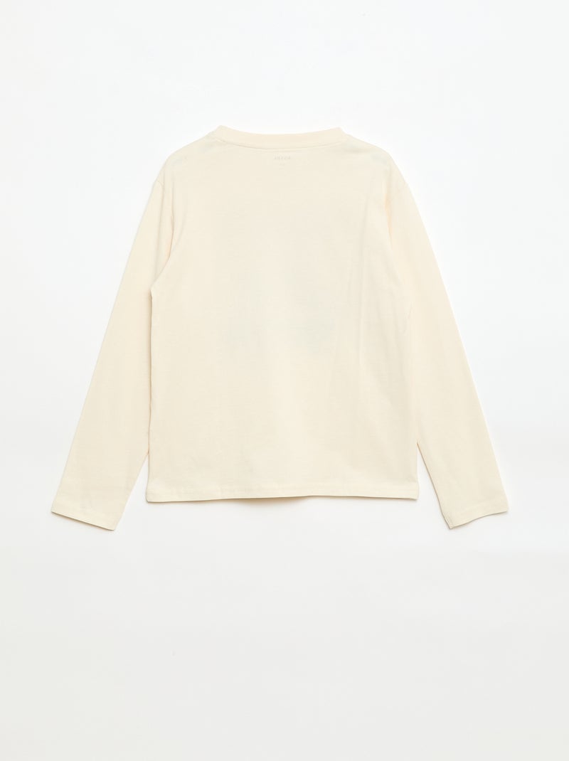 T-shirt stampata a maniche lunghe Bianco - Kiabi