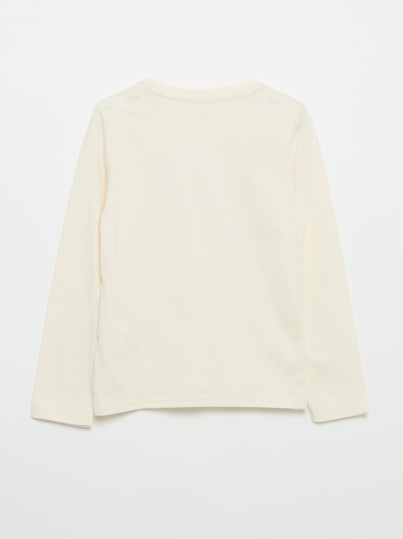 T-shirt stampata a maniche lunghe Bianco - Kiabi