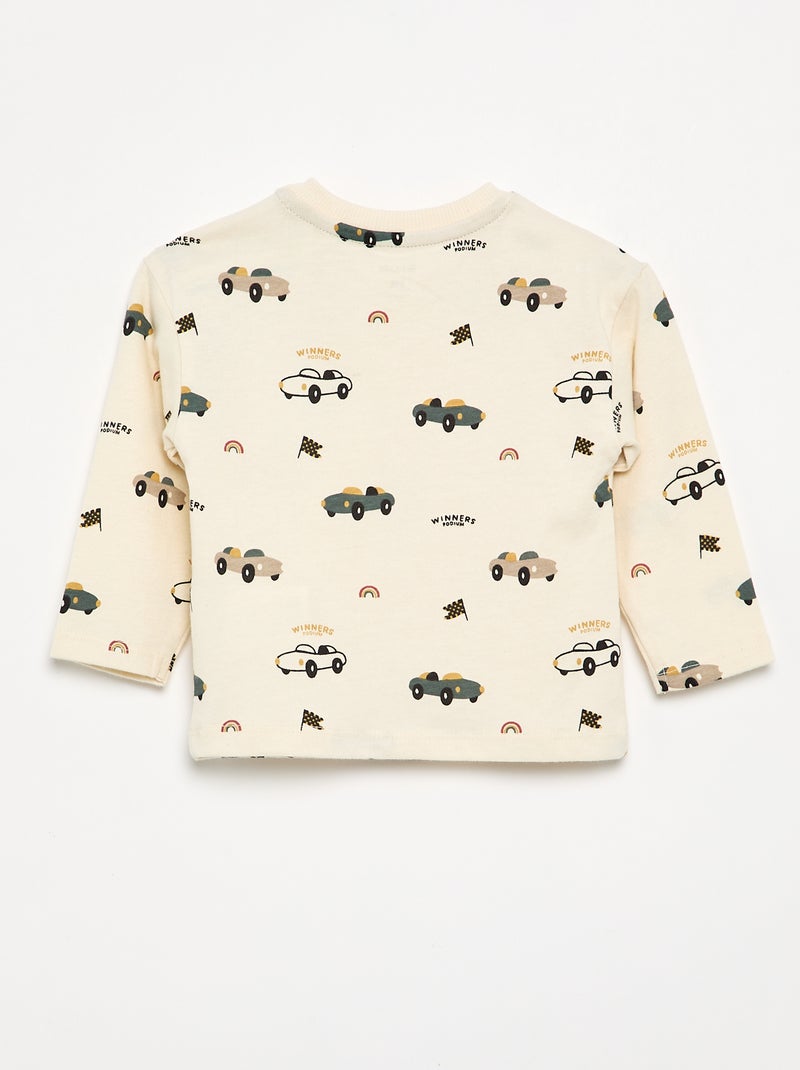 T-shirt stampata a maniche lunghe Bianco - Kiabi