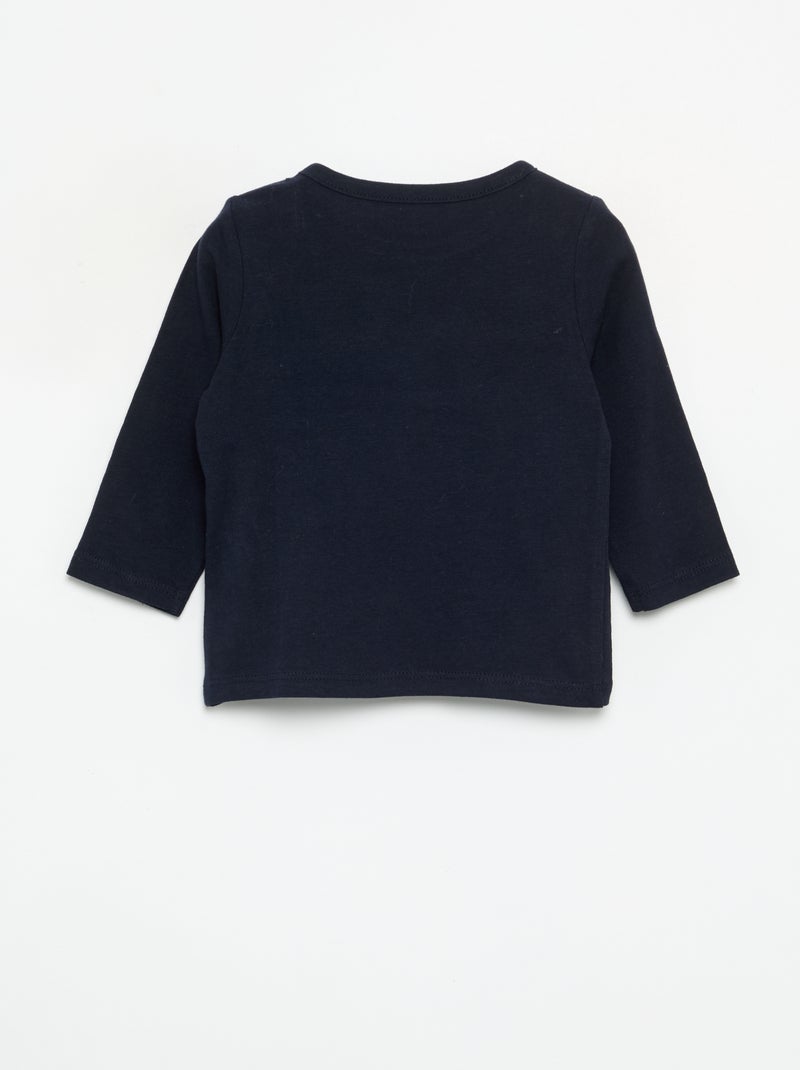 T-shirt stampata a maniche lunghe Blu - Kiabi