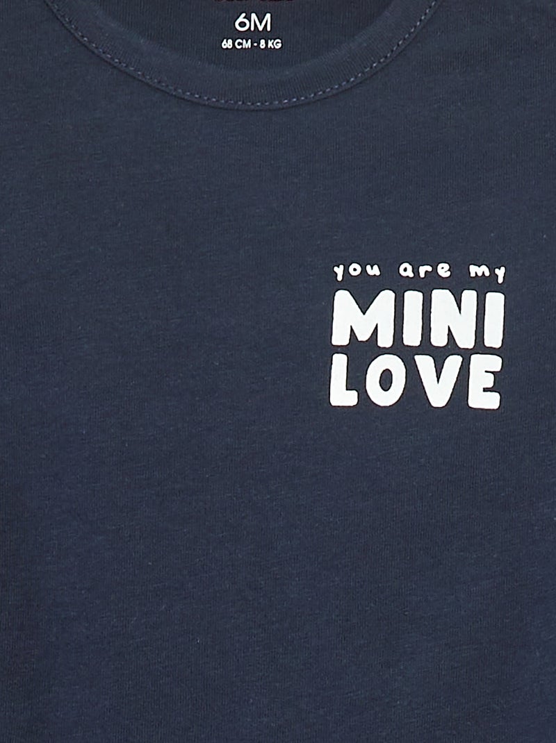 T-shirt stampata a maniche lunghe Blu - Kiabi
