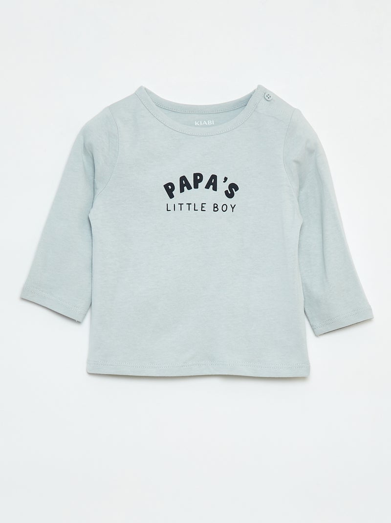 T-shirt stampata a maniche lunghe Blu - Kiabi