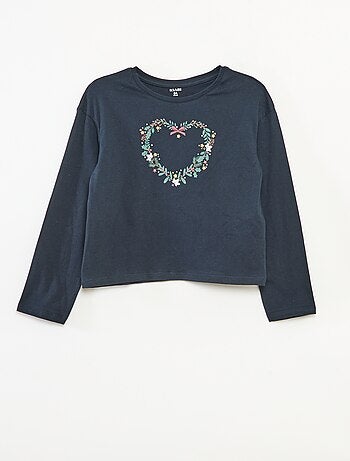 T-shirt stampata a maniche lunghe