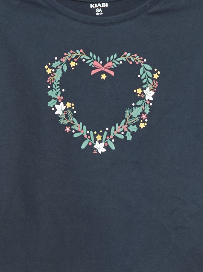 T-shirt stampata a maniche lunghe Blu - Kiabi